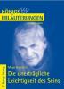 Die unerträgliche Leichtigkeit des Seins von Milan Kundera. Textanalyse und Interpretation. - Milan Kundera
