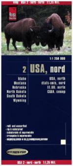 Reise Know-How Landkarte USA 02 Nord 1 : 1.250.000. Idaho, Montana, Wyoming, North Dakota, South Dakota, Nebraska - 